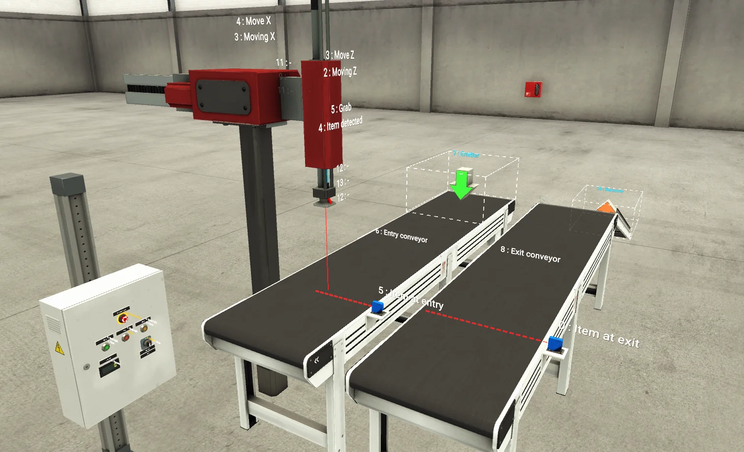 Capacitación en Automatización: Control de Cinta Transportadora con Brazo de Agarre