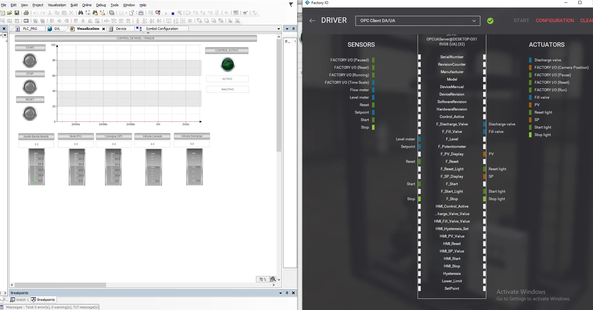 Capacitación en Automatización: Control de Nivel de Estanque con Integración OPC - adicional