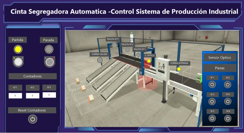 Capacitación en Automatización Industrial: Cinta Transportadora con Selección de Elementos